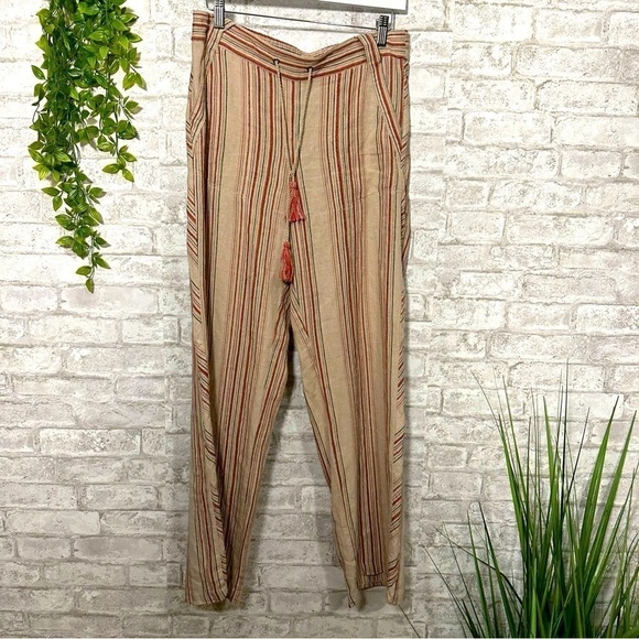 MAURICE’S Cute a fun Linen Blend Bobo Chic‎ Wide Leg Pants Size Medium - Picture 1 of 7
